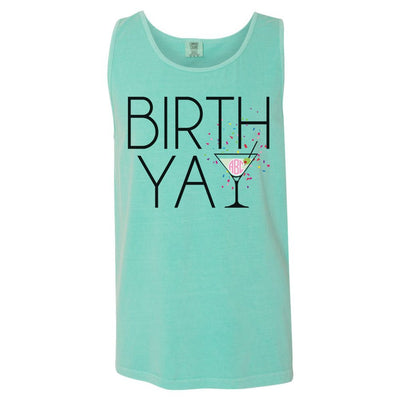 Monogrammed 'Birth-Yay' Comfort Colors Tank Top - United Monograms