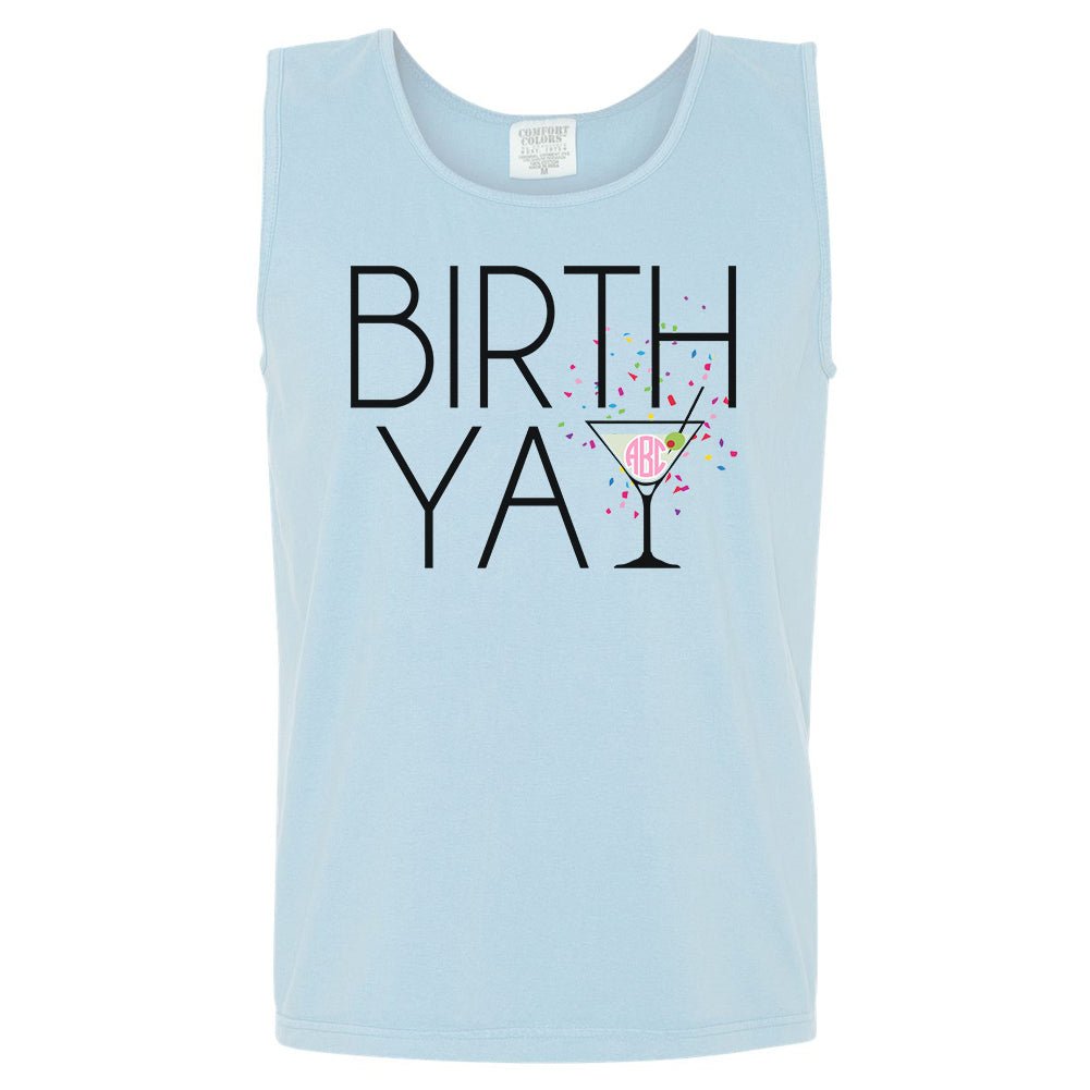 Monogrammed 'Birth-Yay' Comfort Colors Tank Top - United Monograms