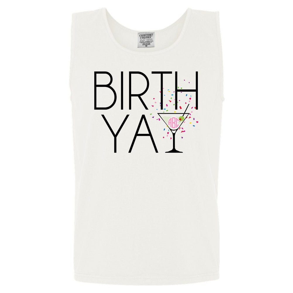 Monogrammed 'Birth-Yay' Comfort Colors Tank Top - United Monograms