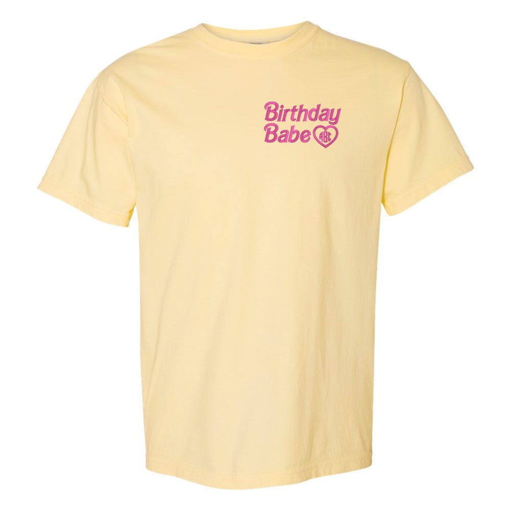 Monogrammed Birthday Babe Comfort Colors T-Shirt - United Monograms