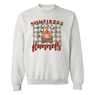 Monogrammed 'Bonfires & Flannels' Crewneck Sweatshirt - United Monograms