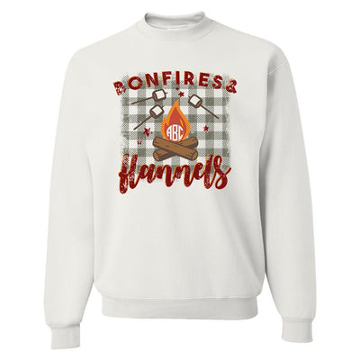 Monogrammed 'Bonfires & Flannels' Crewneck Sweatshirt - United Monograms