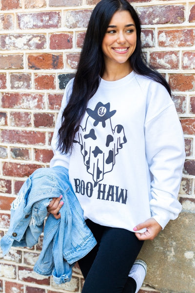 Monogrammed 'Boo-Haw' Crewneck Sweatshirt - United Monograms