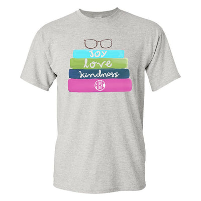 Monogrammed 'Bookstack' Basic T-Shirt - United Monograms