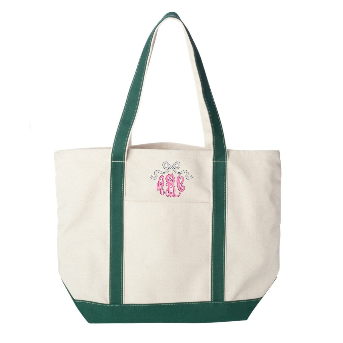 Monogrammed 'Bow' Canvas Boat Tote - United Monograms