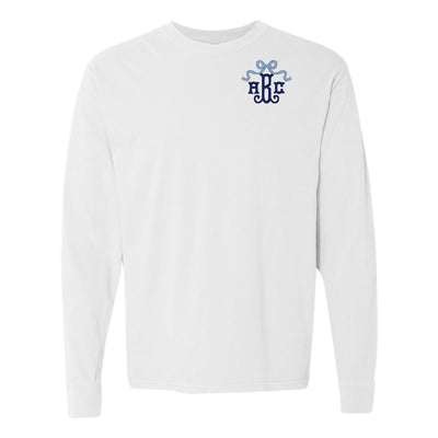 Monogrammed 'Bow' Long Sleeve T-Shirt - United Monograms