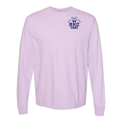 Monogrammed 'Bow' Long Sleeve T-Shirt - United Monograms