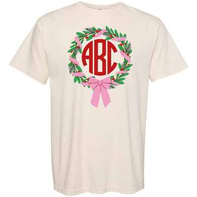 Monogrammed 'Bow Wreath' T - Shirt - United Monograms