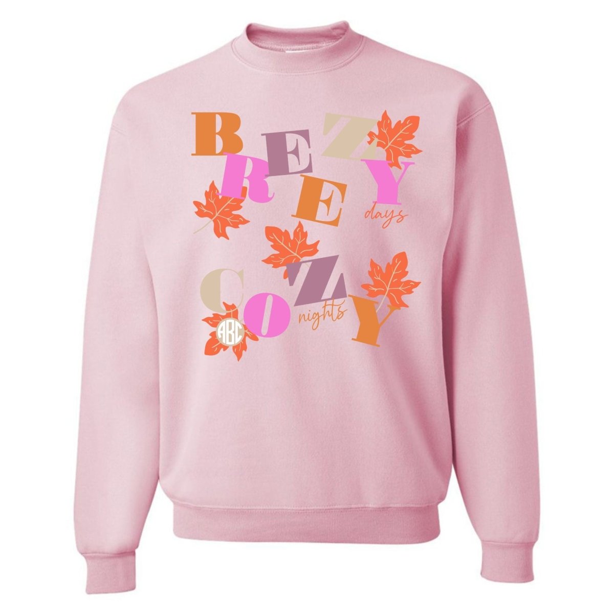 Monogrammed 'Breezy Days, Cozy Nights' Crewneck Sweatshirt - United Monograms