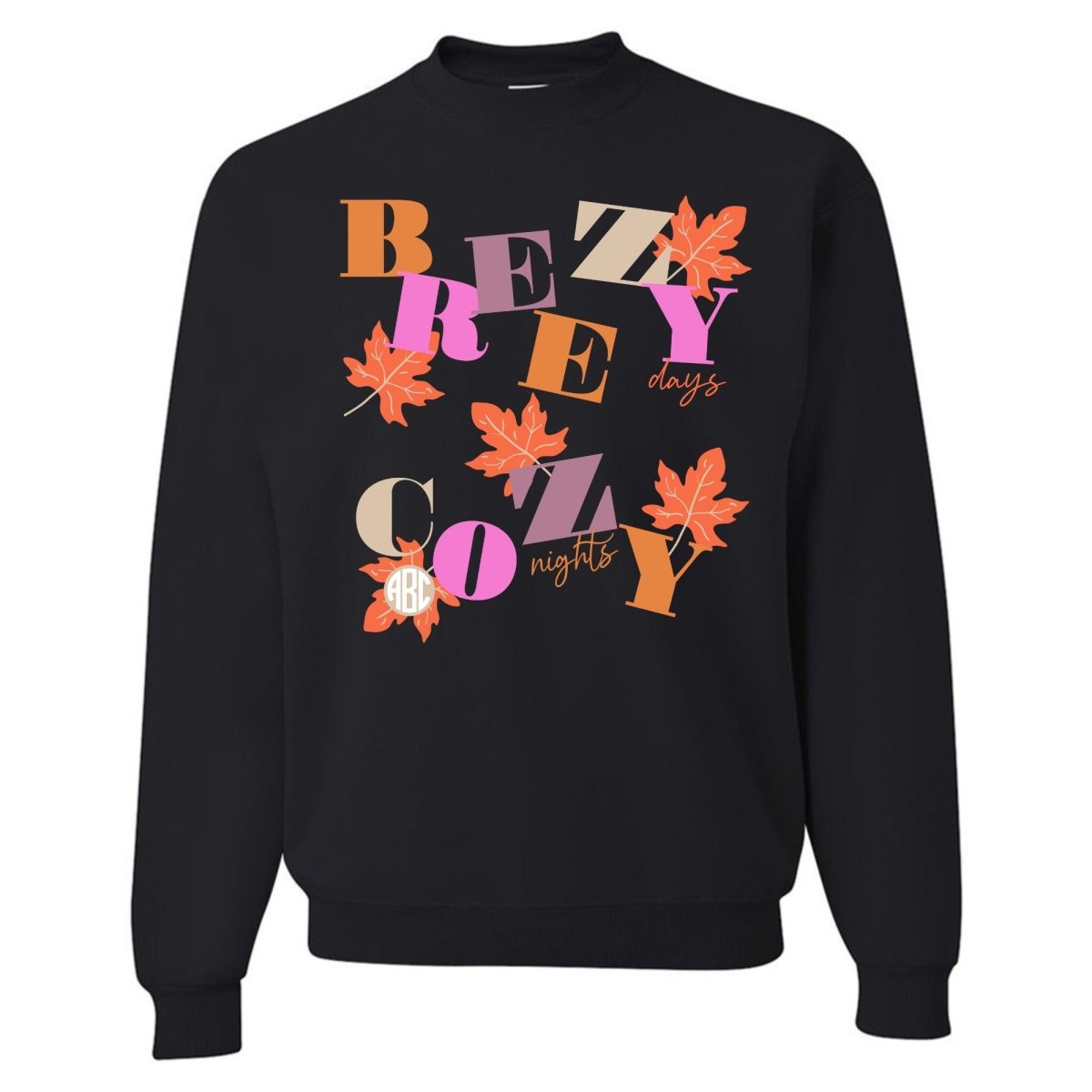 Monogrammed 'Breezy Days, Cozy Nights' Crewneck Sweatshirt - United Monograms