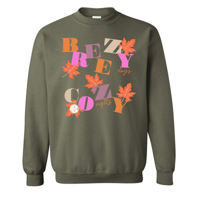 Monogrammed 'Breezy Days, Cozy Nights' Crewneck Sweatshirt - United Monograms