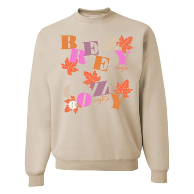 Monogrammed 'Breezy Days, Cozy Nights' Crewneck Sweatshirt - United Monograms