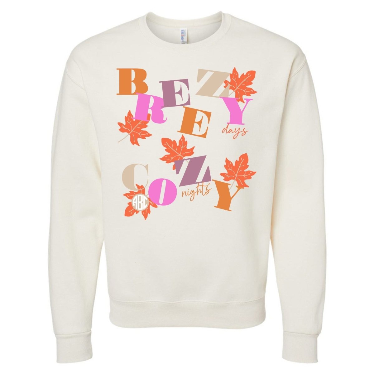 Monogrammed 'Breezy Days, Cozy Nights' Crewneck Sweatshirt - United Monograms