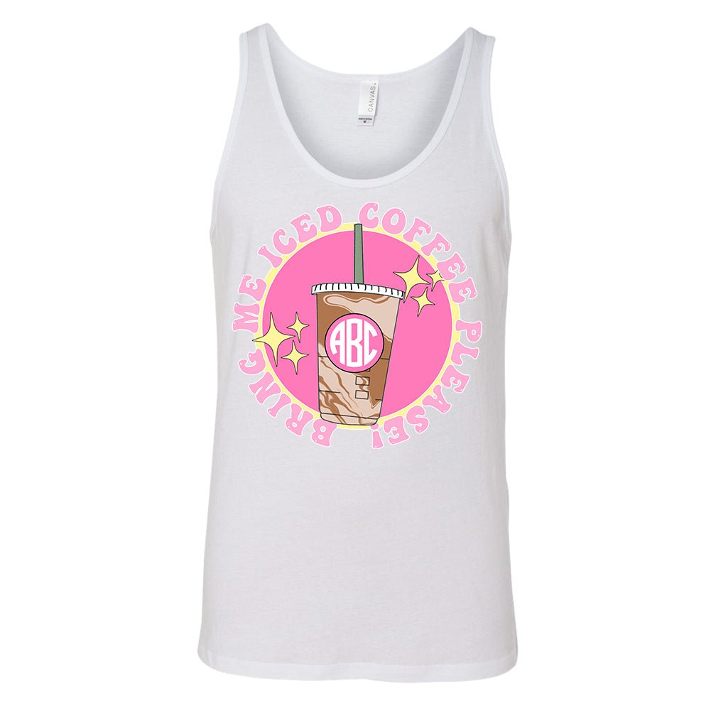 Monogrammed 'Bring Me Iced Coffee' Premium Tank Top - United Monograms
