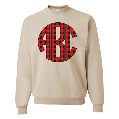 Monogrammed 'Buffalo Check' Big Print Crewneck Sweatshirt - United Monograms