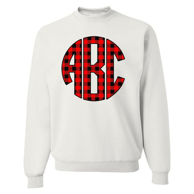 Monogrammed 'Buffalo Check' Big Print Crewneck Sweatshirt - United Monograms