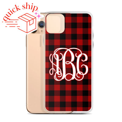 Monogrammed 'Buffalo Check' iPhone Case - United Monograms