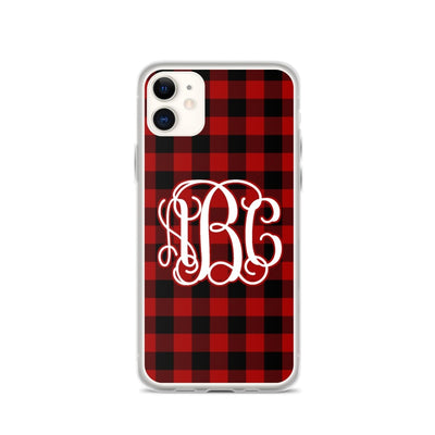 Monogrammed 'Buffalo Check' iPhone Case - United Monograms