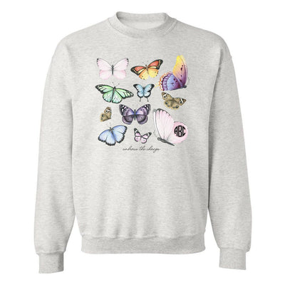Monogrammed 'Butterflies' Crewneck Sweatshirt - United Monograms