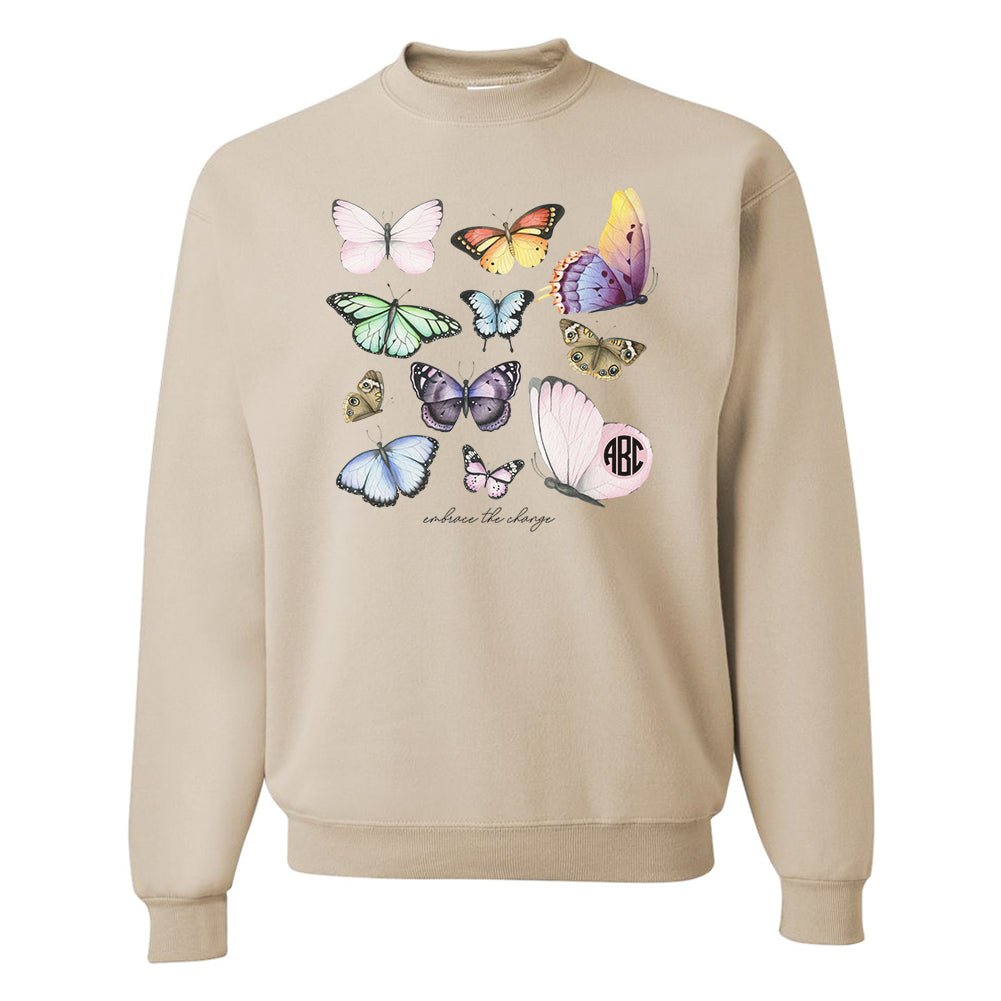 Monogrammed 'Butterflies' Crewneck Sweatshirt - United Monograms