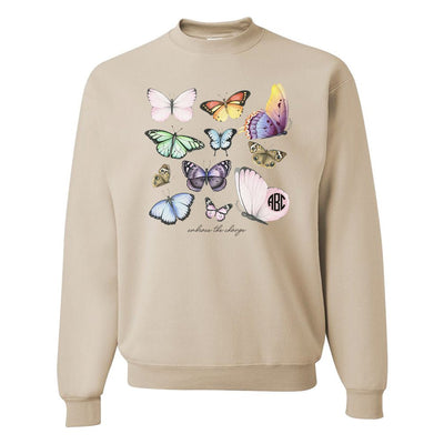 Monogrammed 'Butterflies' Crewneck Sweatshirt - United Monograms