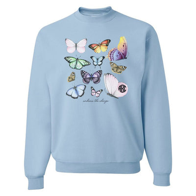 Monogrammed 'Butterflies' Crewneck Sweatshirt - United Monograms