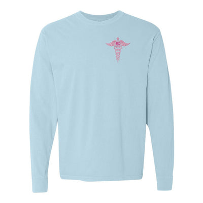 Monogrammed Caduceus Comfort Colors Long Sleeve T-Shirt - United Monograms