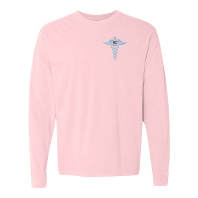 Monogrammed Caduceus Comfort Colors Long Sleeve T-Shirt - United Monograms