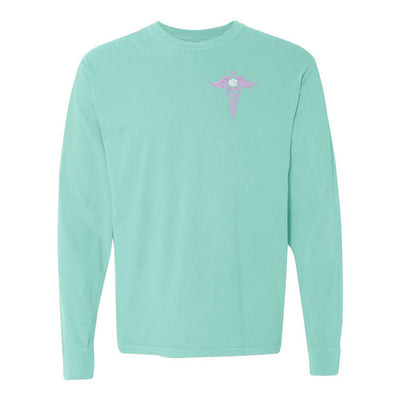 Monogrammed Caduceus Comfort Colors Long Sleeve T-Shirt - United Monograms