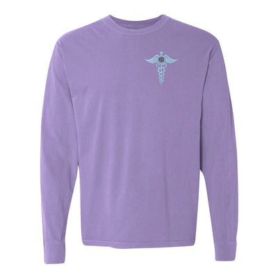 Monogrammed Caduceus Comfort Colors Long Sleeve T-Shirt - United Monograms