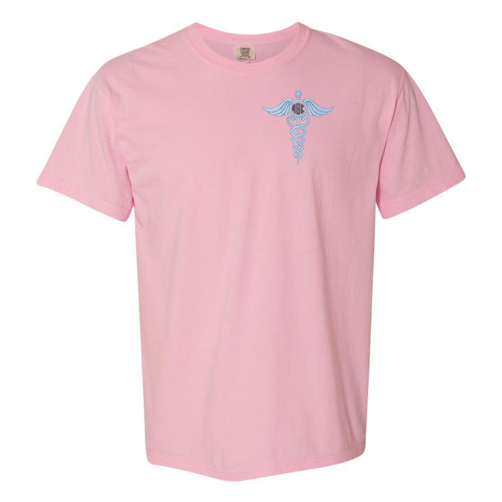 Monogrammed Caduceus Comfort Colors T-Shirt - United Monograms