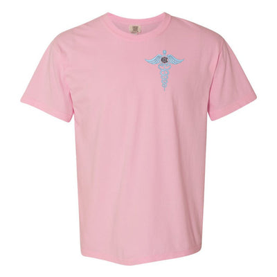 Monogrammed Caduceus Comfort Colors T-Shirt - United Monograms