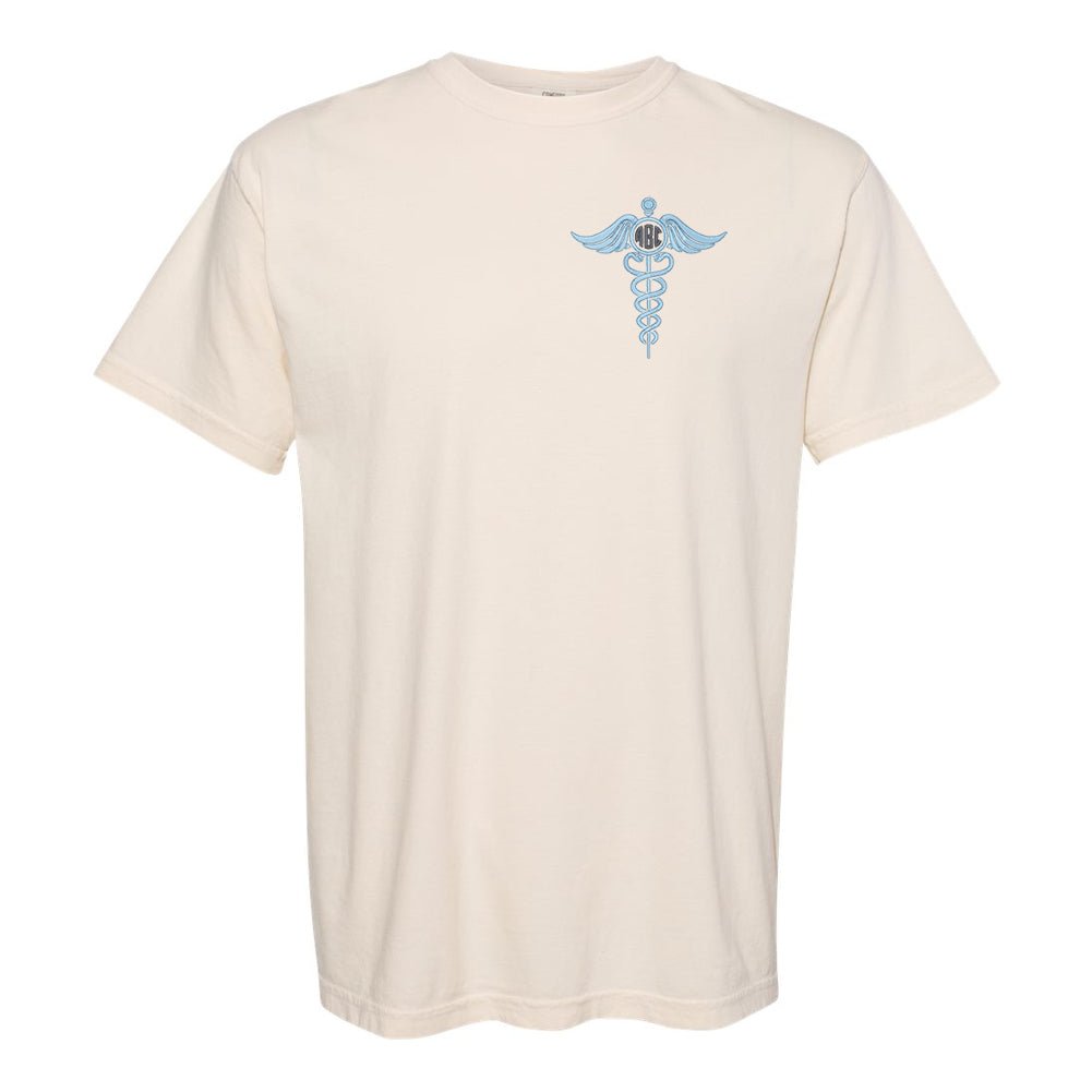 Monogrammed Caduceus Comfort Colors T-Shirt - United Monograms