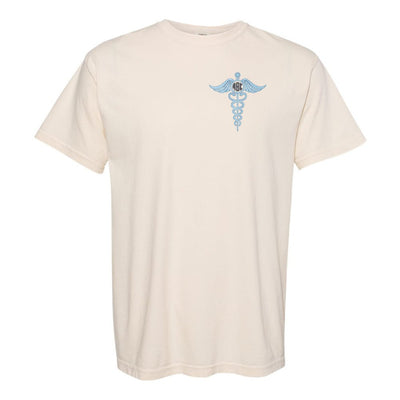 Monogrammed Caduceus Comfort Colors T-Shirt - United Monograms