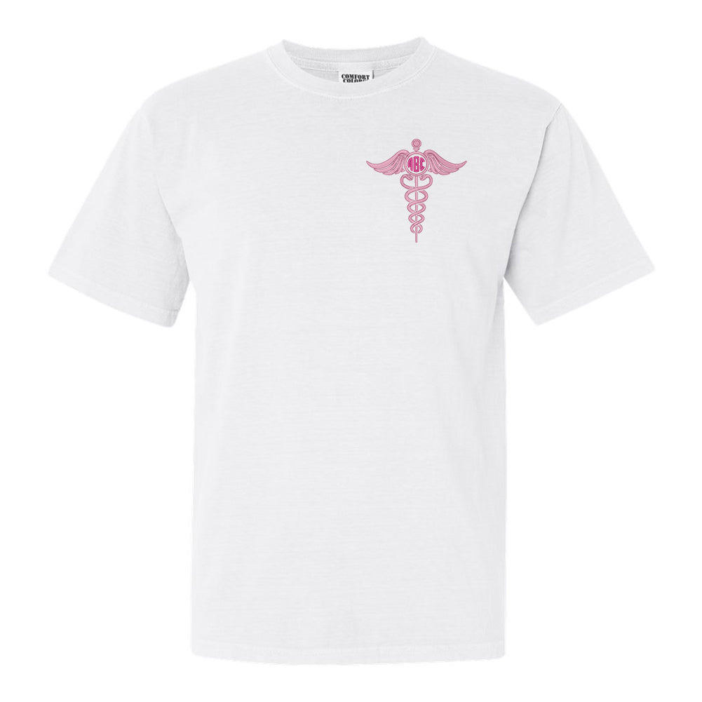 Monogrammed Caduceus Comfort Colors T-Shirt - United Monograms