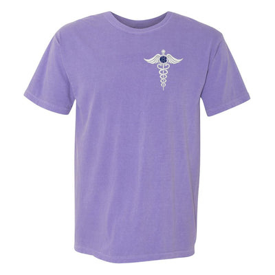 Monogrammed Caduceus Comfort Colors T-Shirt - United Monograms