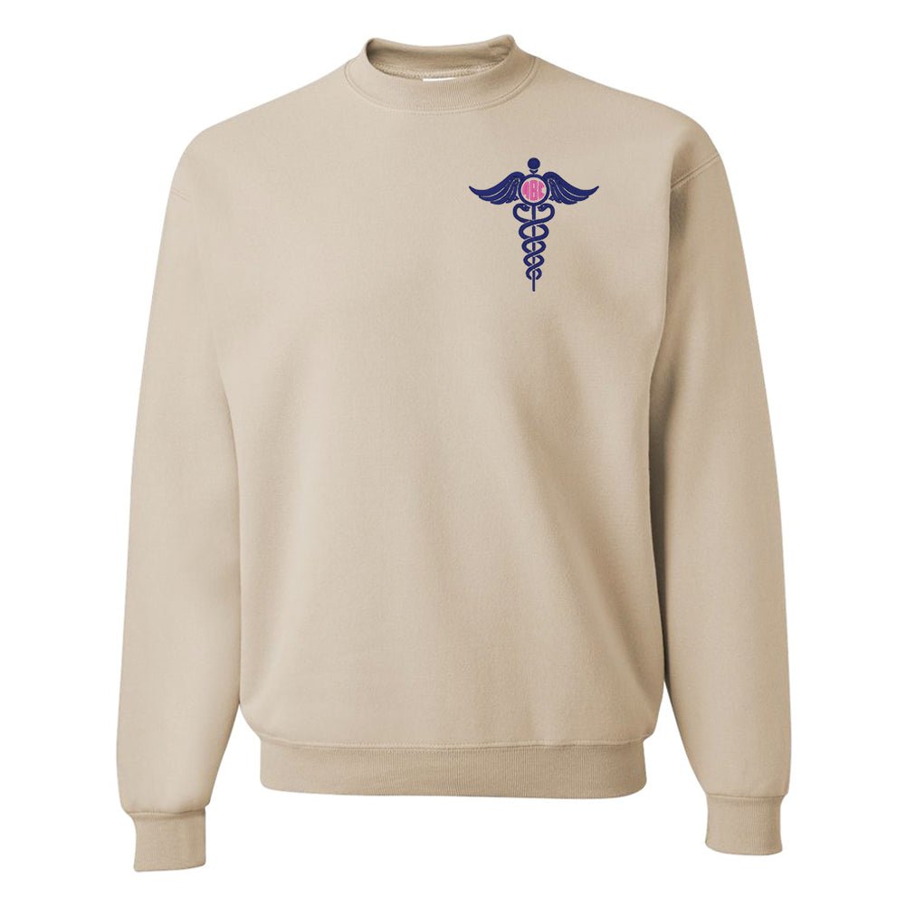 Monogrammed Caduceus Crewneck Sweatshirt - United Monograms