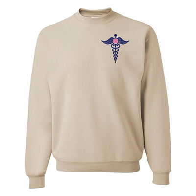Monogrammed Caduceus Crewneck Sweatshirt - United Monograms