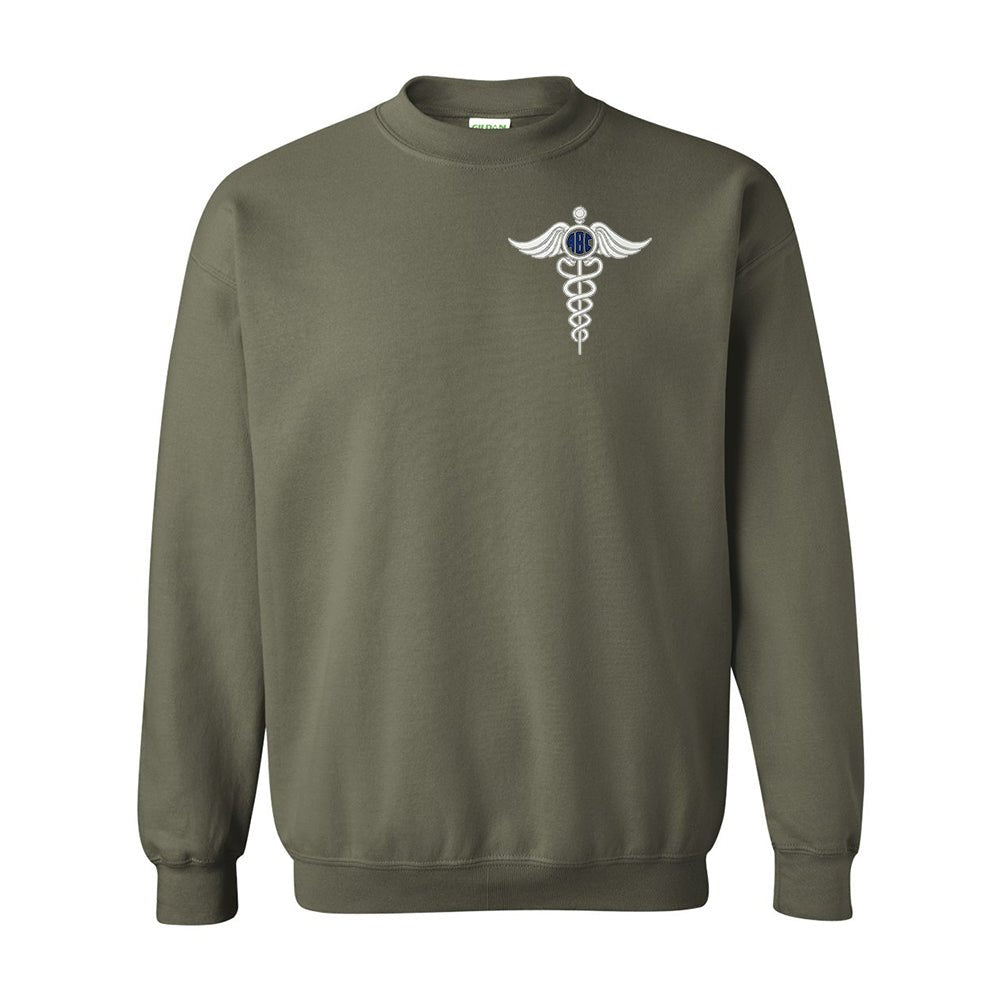 Monogrammed Caduceus Crewneck Sweatshirt - United Monograms