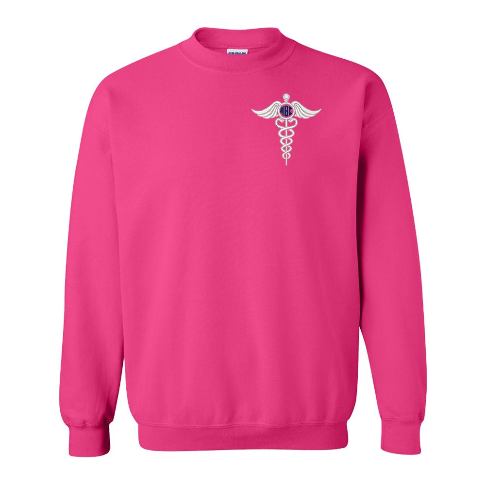 Monogrammed Caduceus Crewneck Sweatshirt - United Monograms