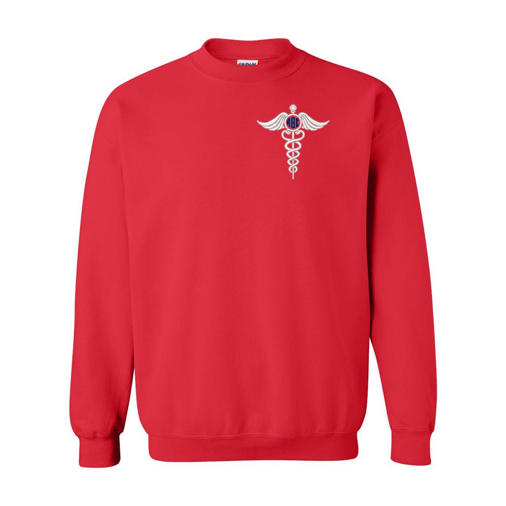 Monogrammed Caduceus Crewneck Sweatshirt - United Monograms