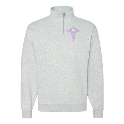 Monogrammed Caduceus Quarter Zip Sweatshirt - United Monograms