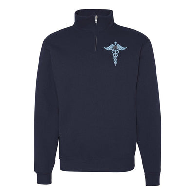 Monogrammed Caduceus Quarter Zip Sweatshirt - United Monograms