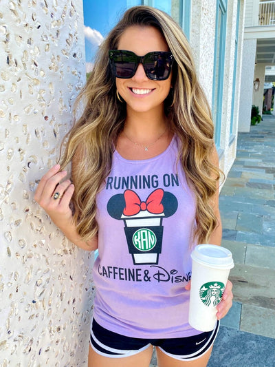 Monogrammed 'Caffeine & Disney' Comfort Colors Tank Top - United Monograms
