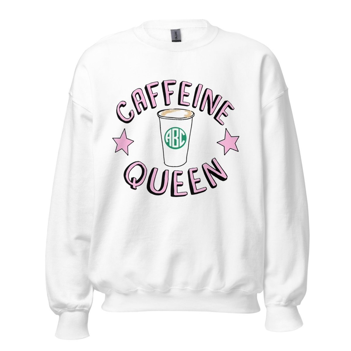 Monogrammed 'Caffeine Queen' Crewneck Sweatshirt - United Monograms