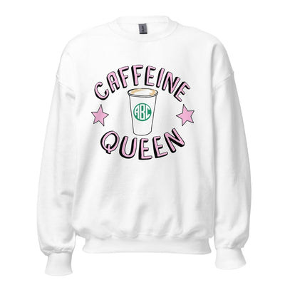 Monogrammed 'Caffeine Queen' Crewneck Sweatshirt - United Monograms