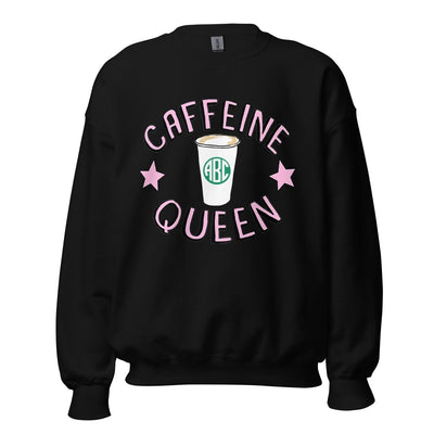Monogrammed 'Caffeine Queen' Crewneck Sweatshirt - United Monograms