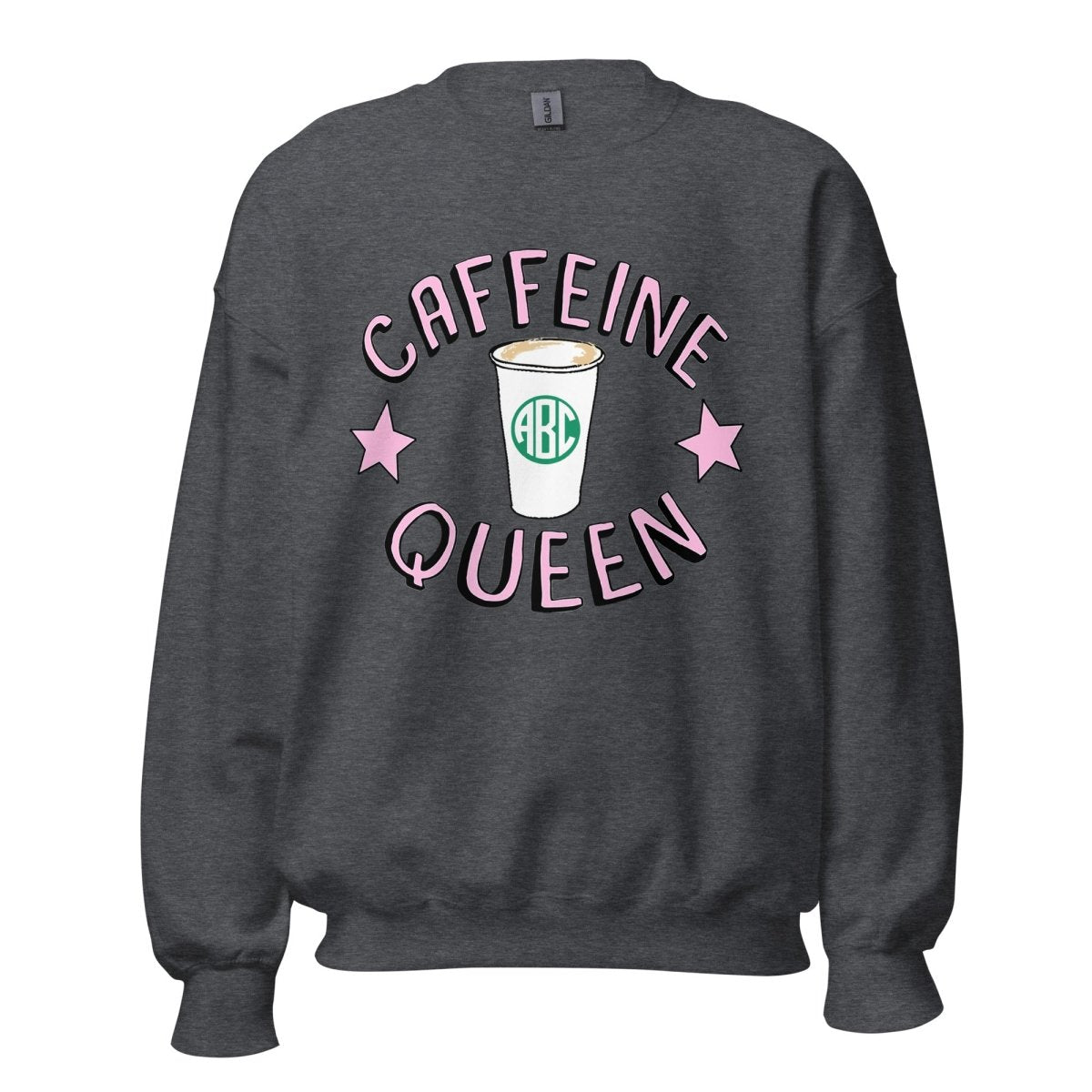 Monogrammed 'Caffeine Queen' Crewneck Sweatshirt - United Monograms