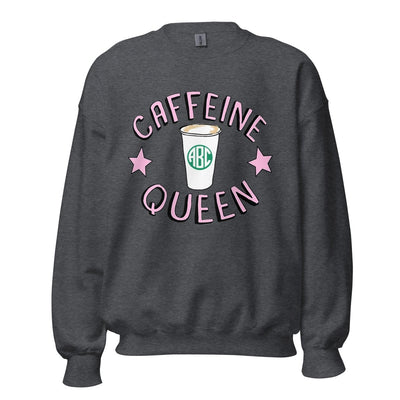 Monogrammed 'Caffeine Queen' Crewneck Sweatshirt - United Monograms