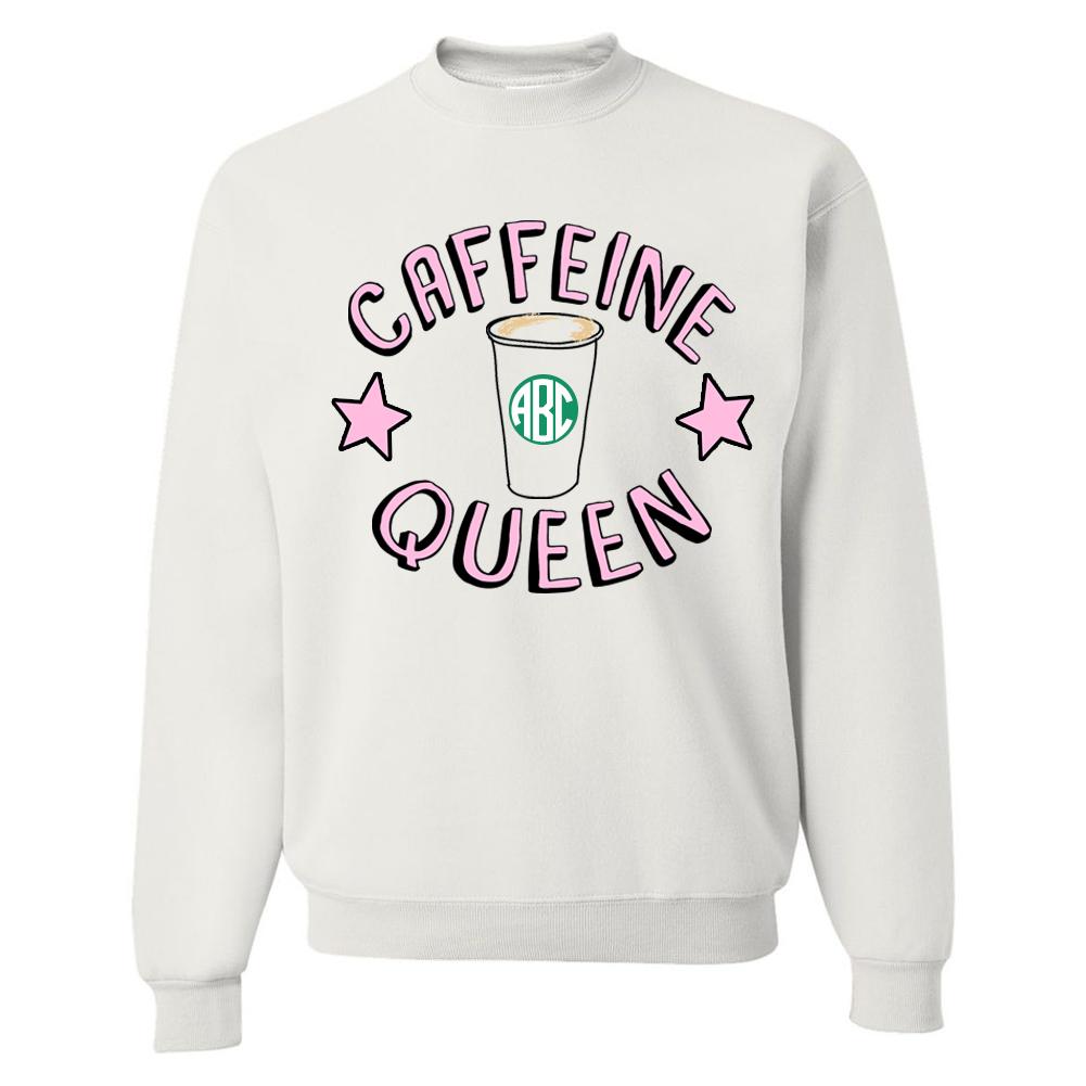 Monogrammed 'Caffeine Queen' Crewneck Sweatshirt - United Monograms